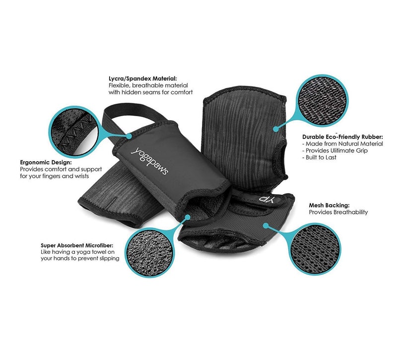 Yogapaws قفازات يوغا غير قابلة للانزلاق وسروايل يوغا رفيعة لليوغا الساخنة، كروس فيت، ركوب الدراجات، لليدين والقدمين المتعرقتين - Image 2